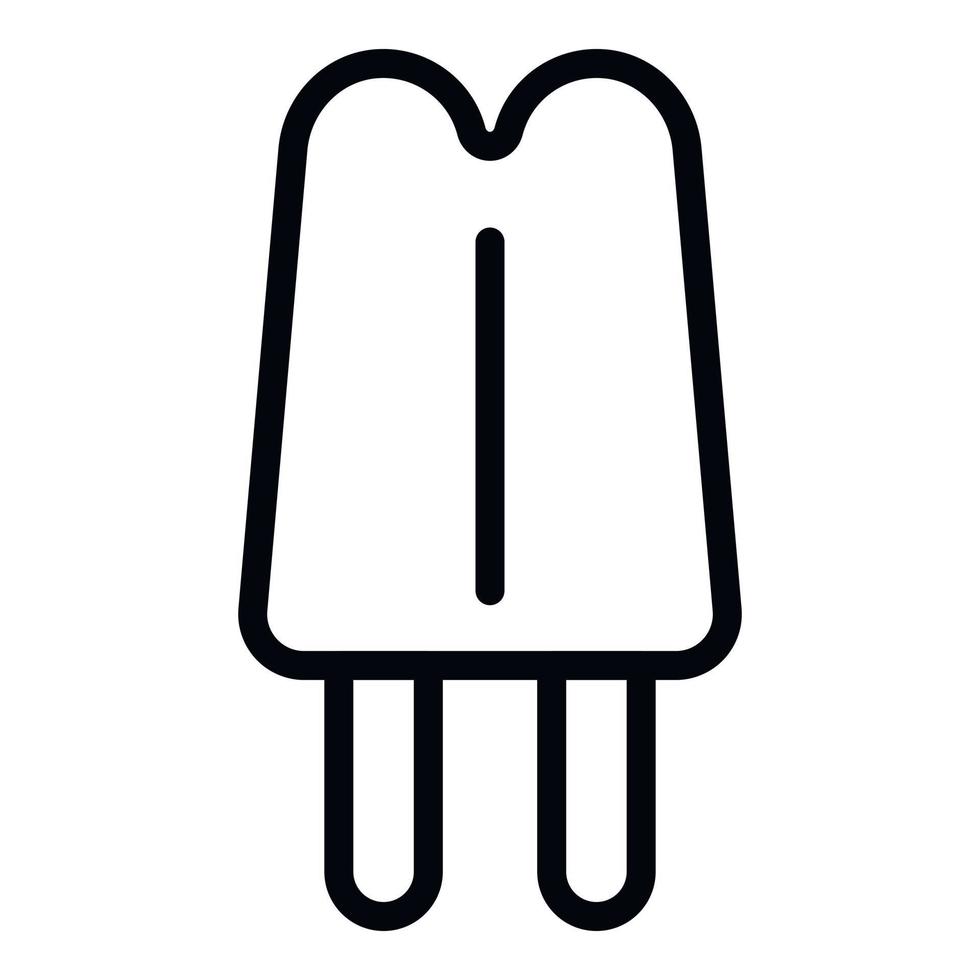 icono de helado de doble palo, estilo de contorno vector