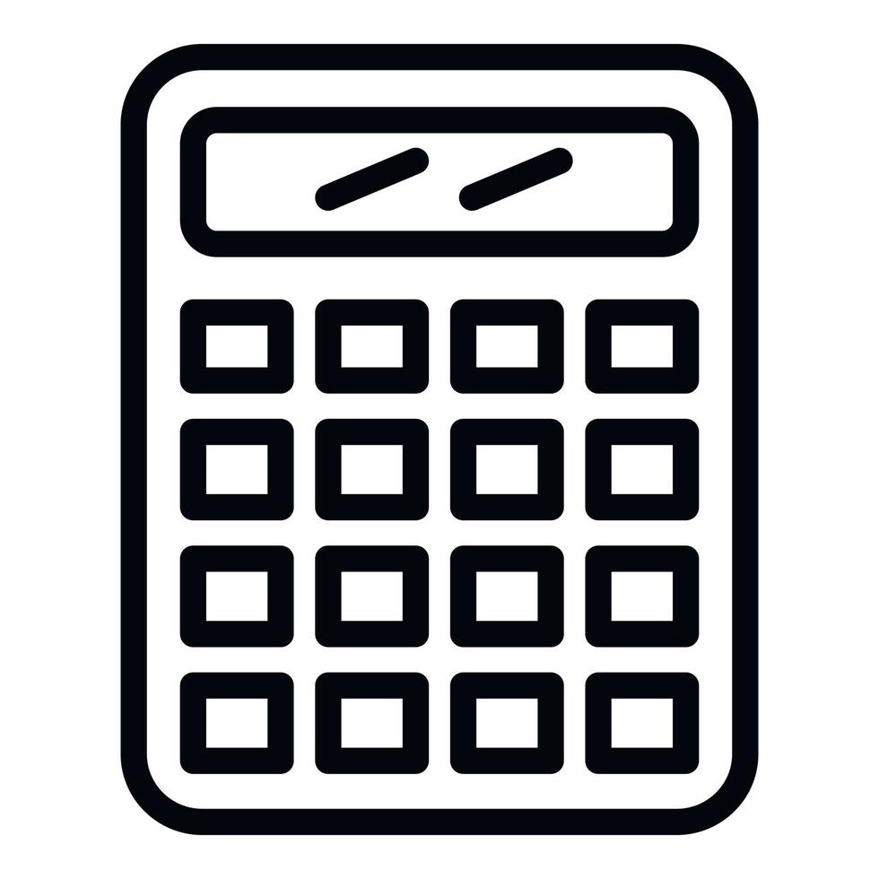 Calculator icon, outline style vector
