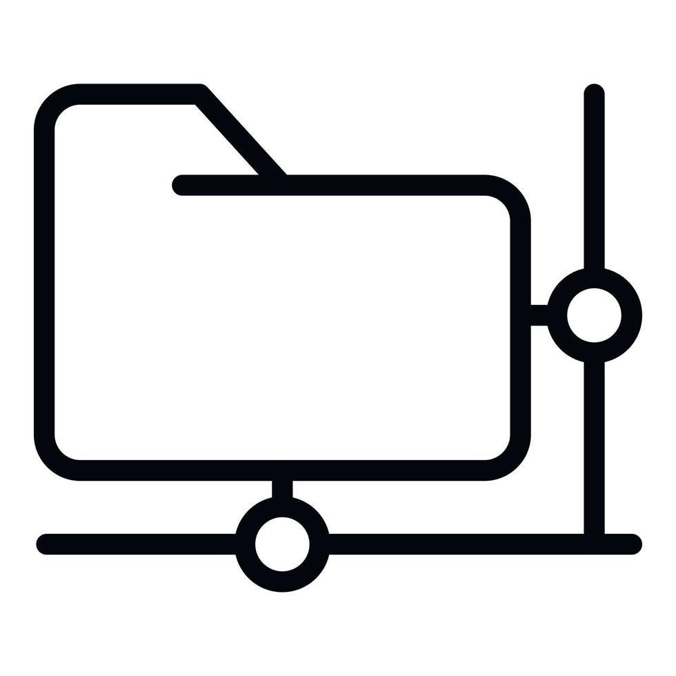 Network folder access icon, outline style vector