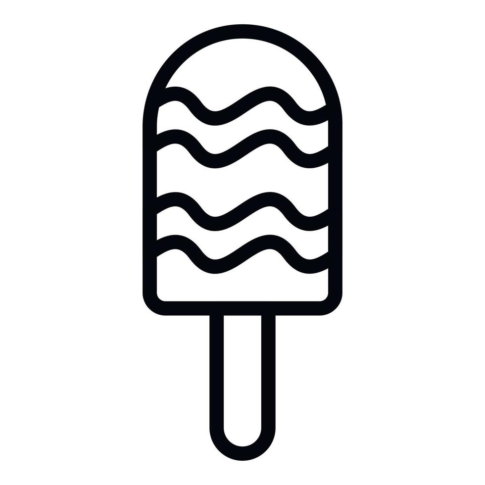 Ice cream with a stuffing icon, outline style vector