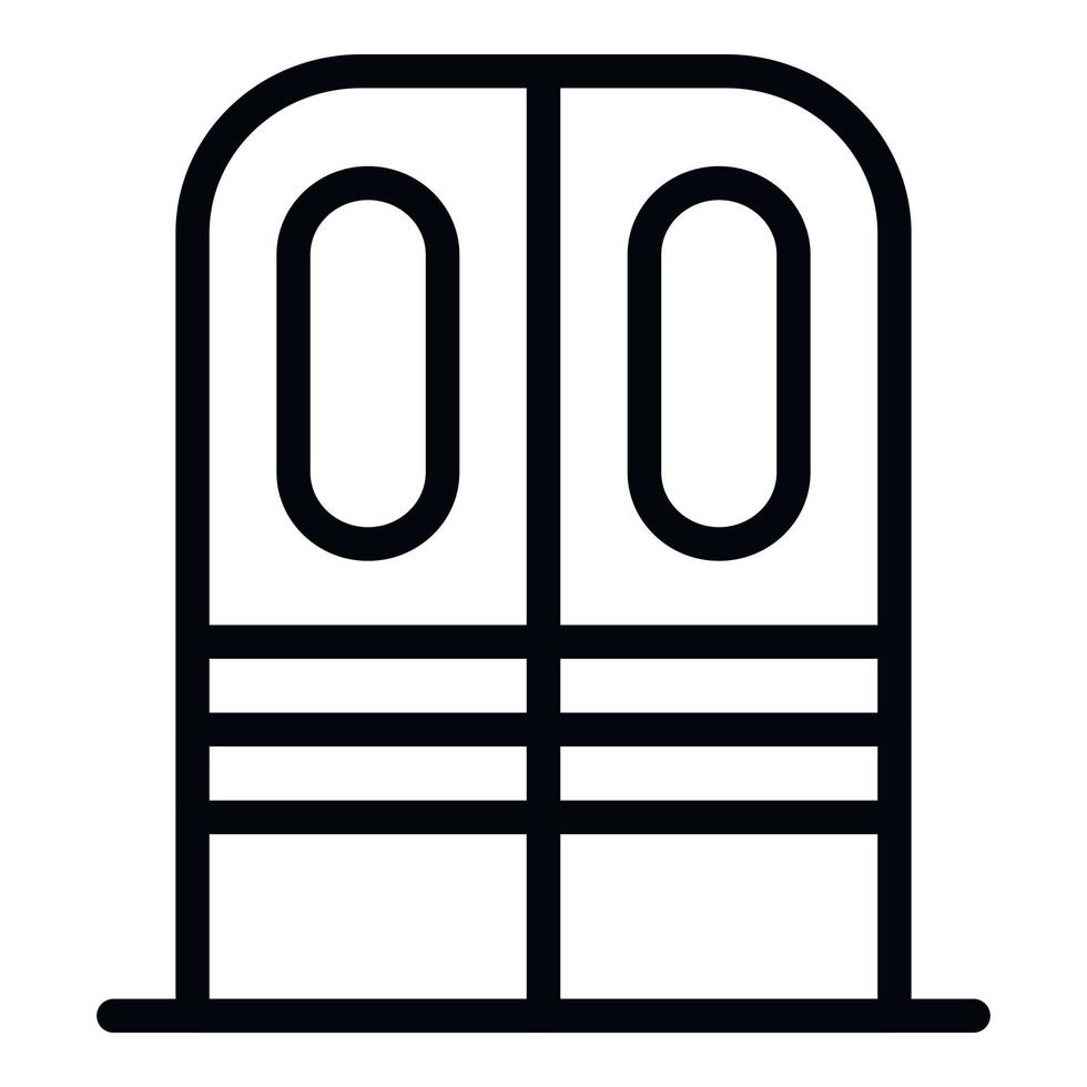 Double door to the kitchen icon, outline style vector