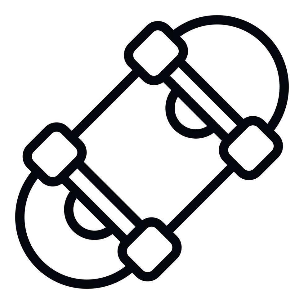 Skateboard icon, outline style vector