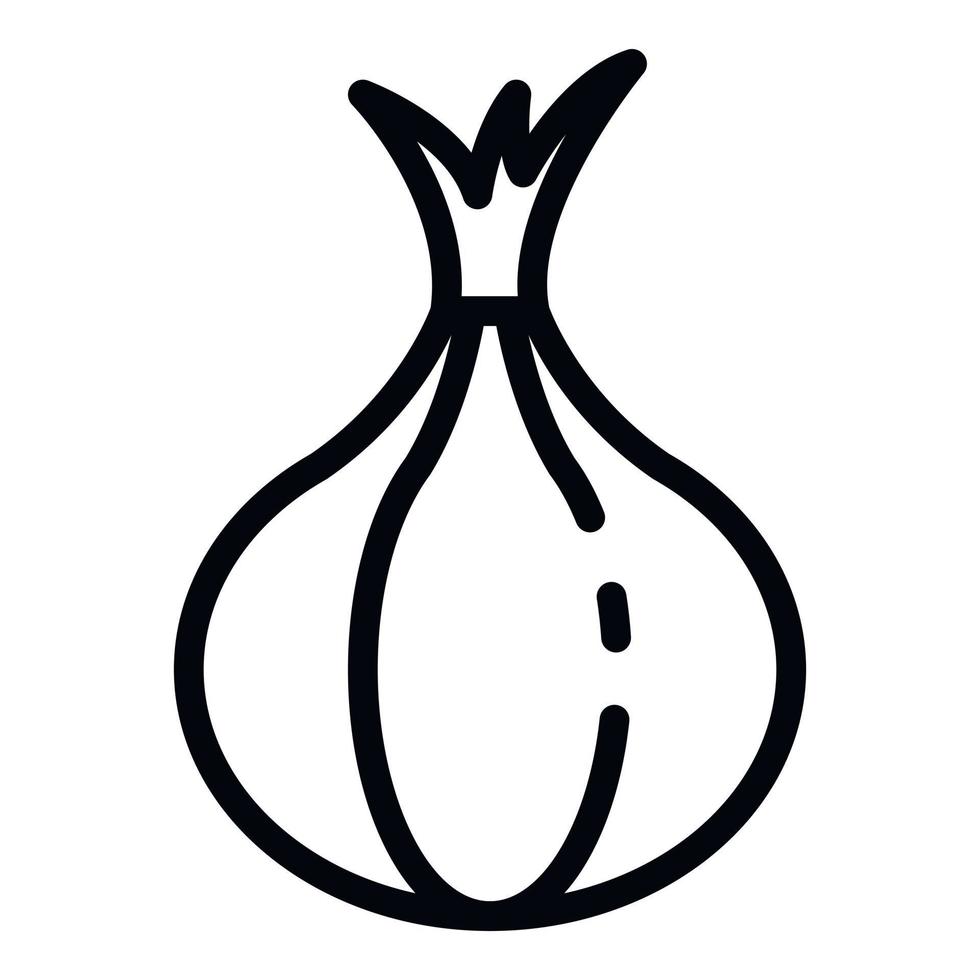 Raw onion icon, outline style vector