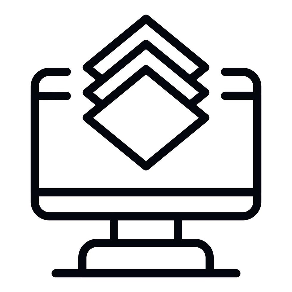 Layer editor computer icon, outline style vector