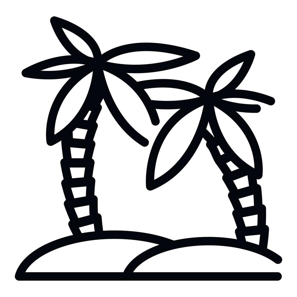 Palm tree icon, outline style vector