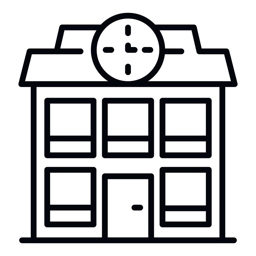 School building icon, outline style vector