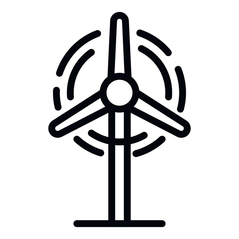 Wind turbine icon, outline style vector