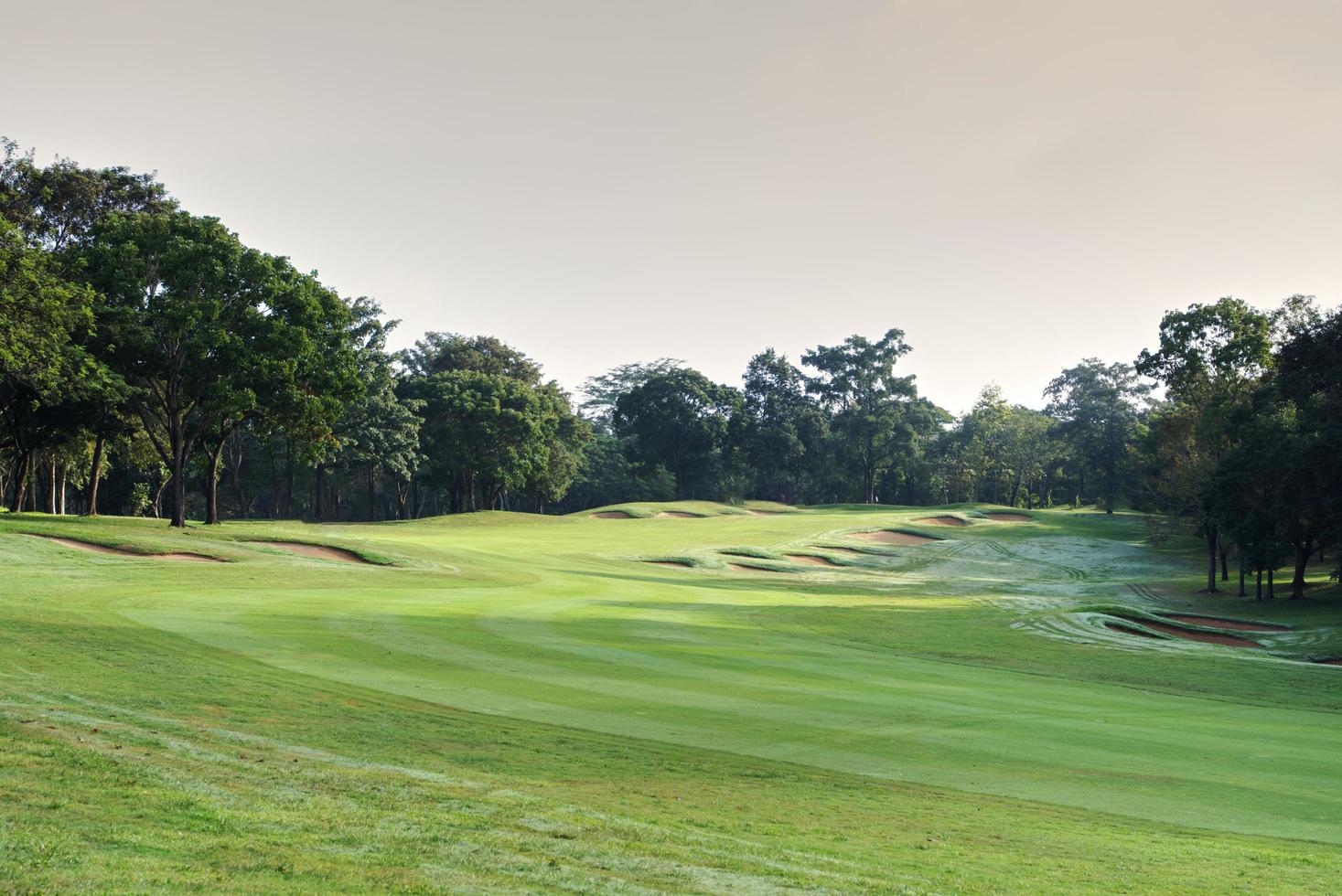 The beauty of the golf course is illuminated in the morning light. photo