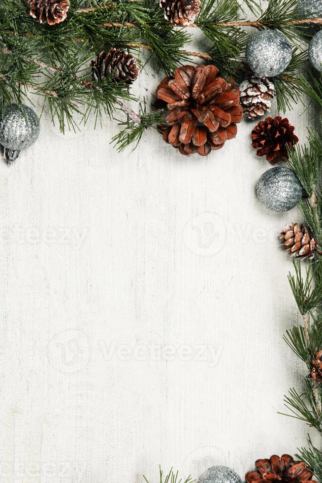 New Year or New Year's Eve background with fir branch with cones. The year 2023 is coming. photo