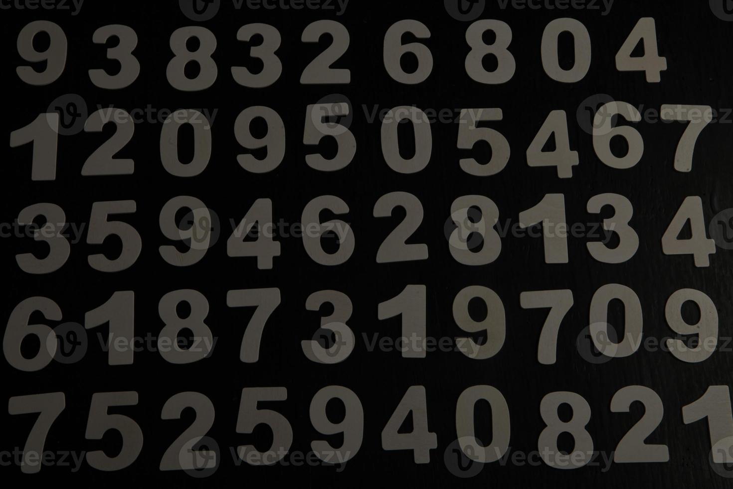 Background of numbers. from zero to nine. Numbers texture. Finance data concept. Mathematic. Seamless pattern with numbers. financial crisis concept. Business success. photo