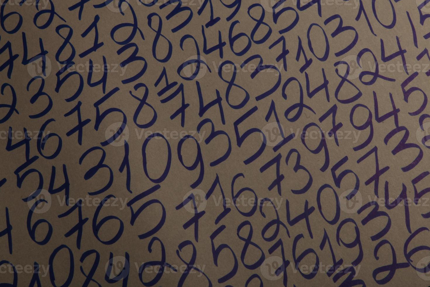 Background of numbers. from zero to nine. Numbers texture. Finance data concept. Mathematic. Seamless pattern with numbers. financial crisis concept. Business success. photo