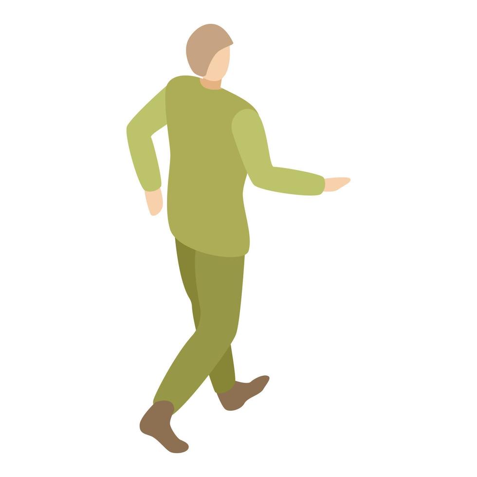 Soldier walking icon, isometric style vector