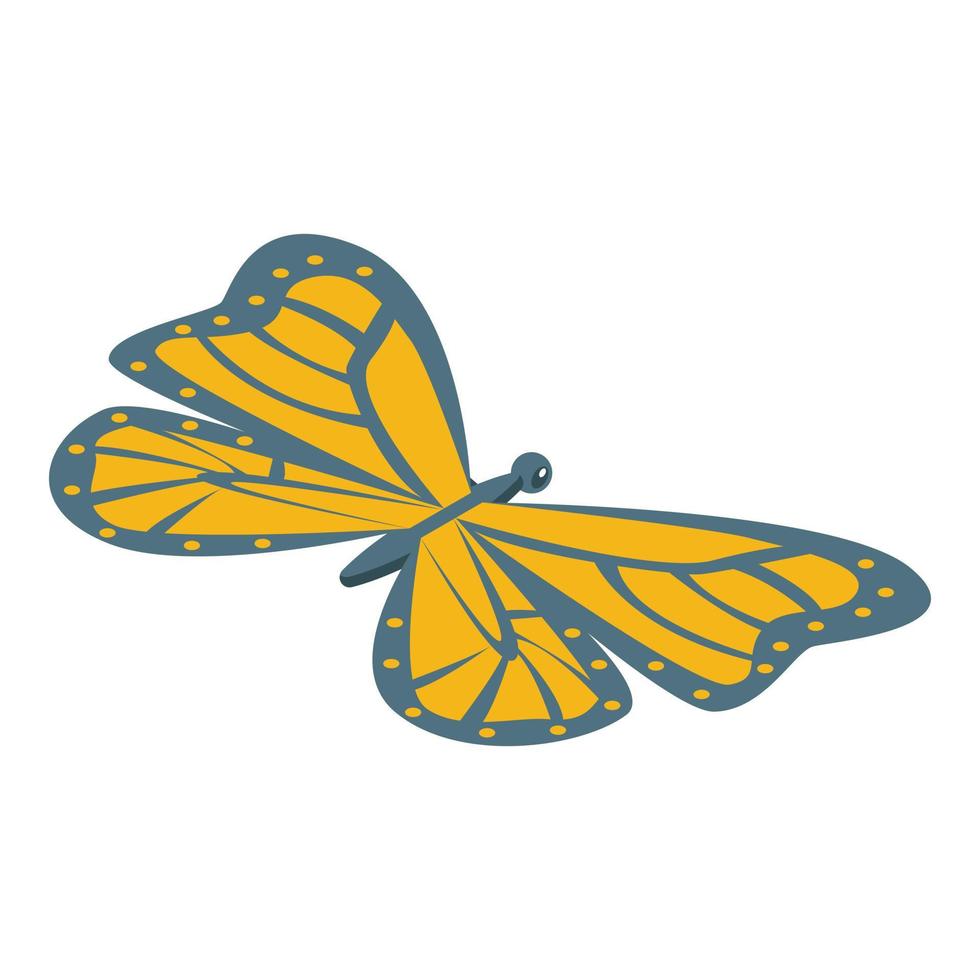 icono de mariposa monarca, estilo isométrico vector