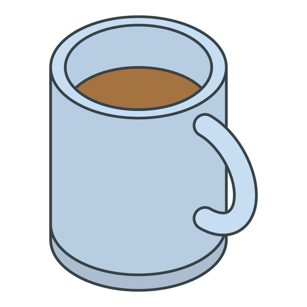 icono de taza de café, estilo isométrico vector