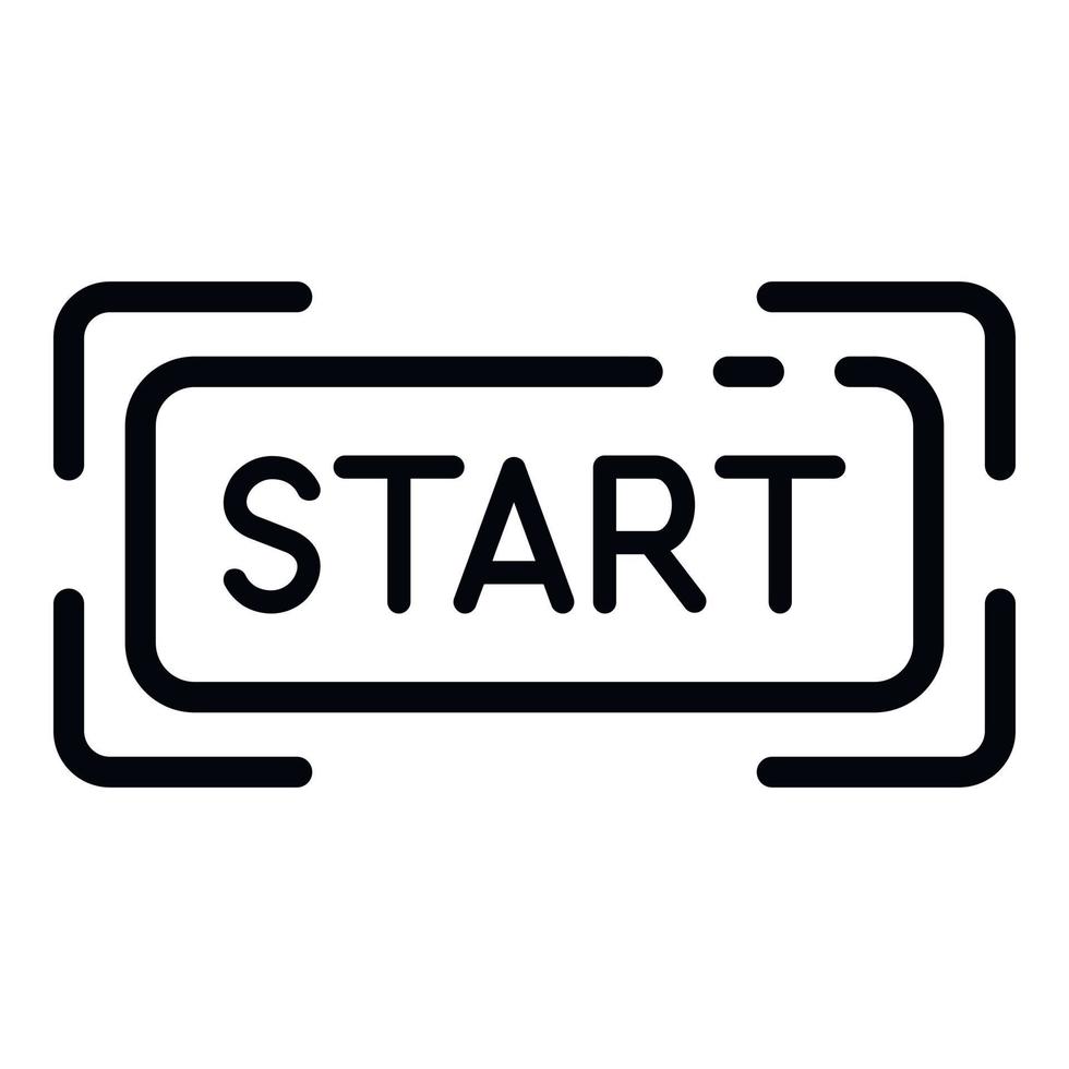 Start project button icon, outline style vector