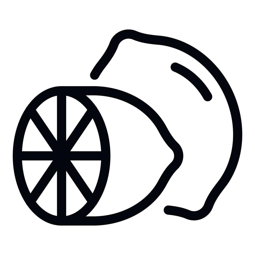 Half lemon icon, outline style vector