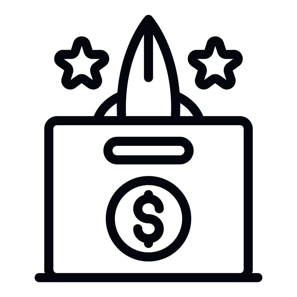 Money box startup icon, outline style vector