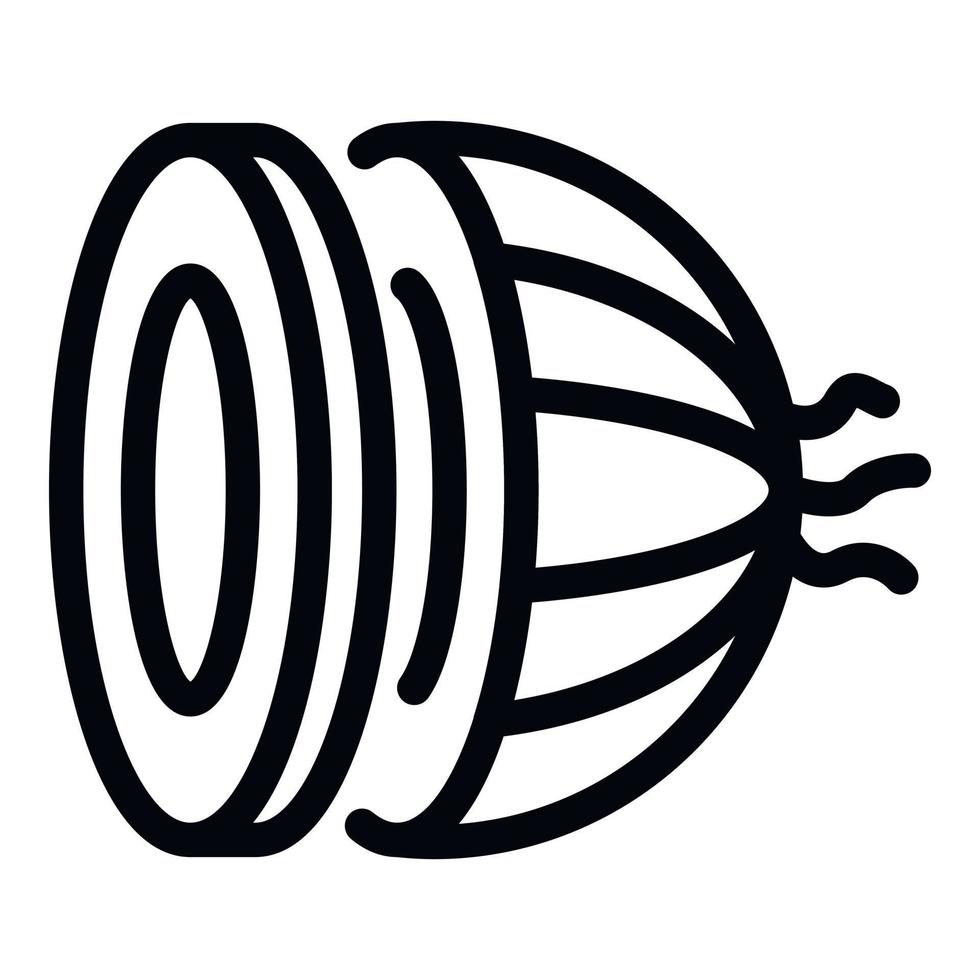 Cutted onion icon, outline style vector