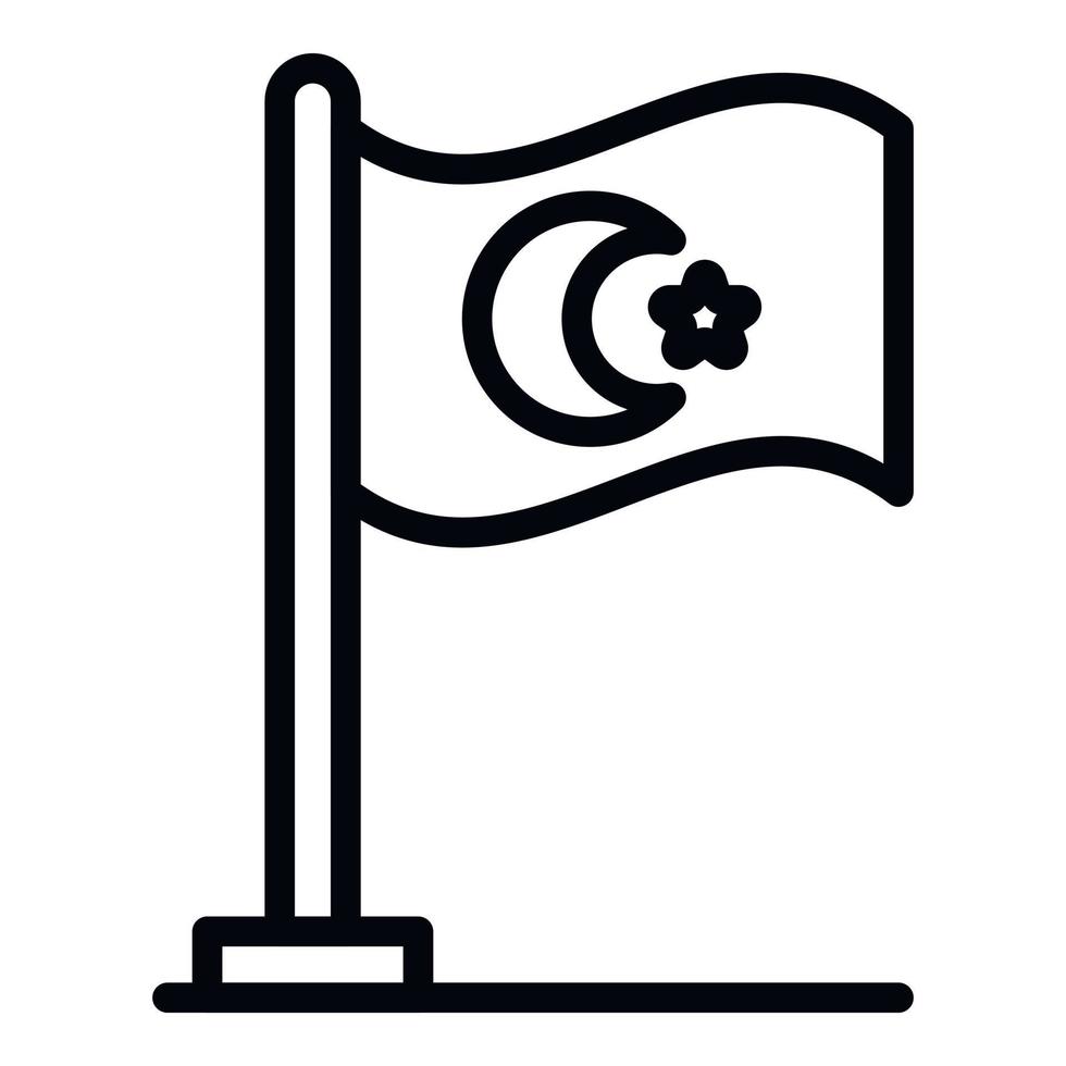 Turkey flag icon, outline style vector