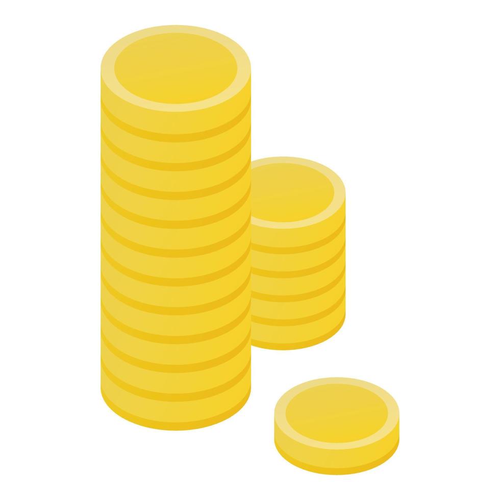 Coins stack icon, isometric style vector