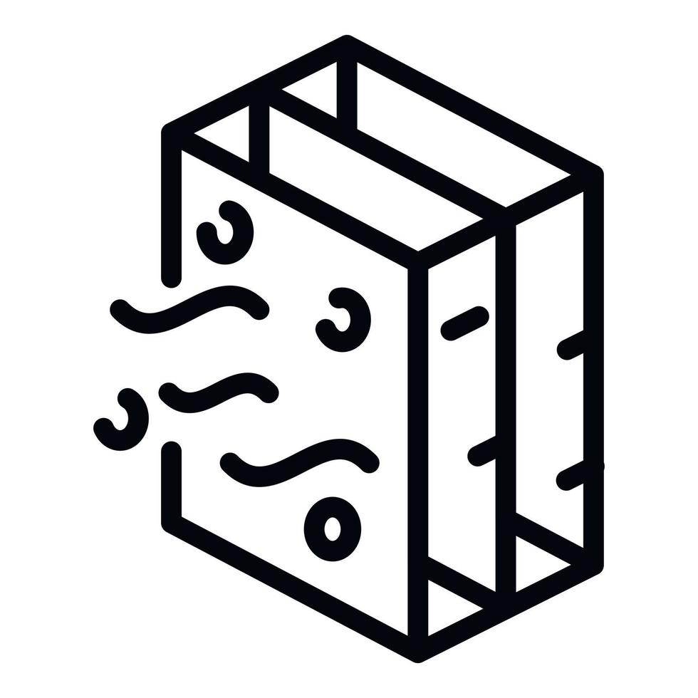 Air filtration layer icon, outline style vector