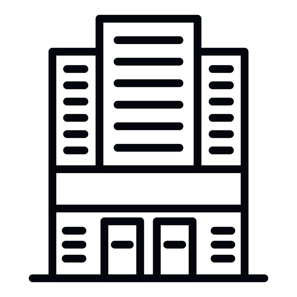 Expo building icon, outline style vector