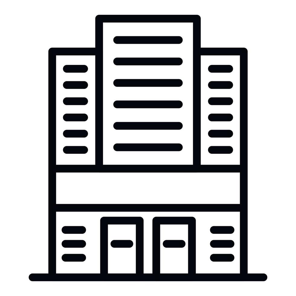 Expo building icon, outline style vector