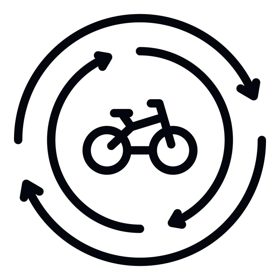 icono de alquiler de bicicletas, estilo de contorno vector