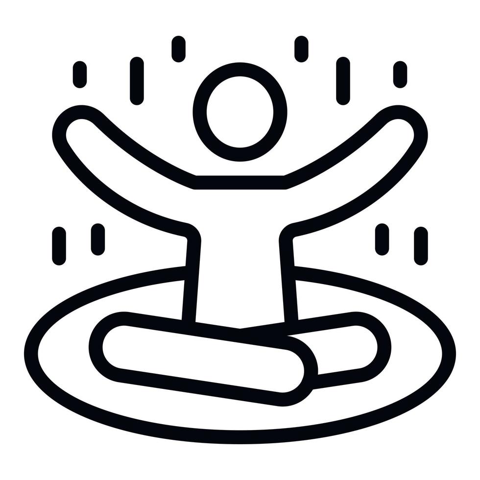 Man practice yoga icon, outline style vector