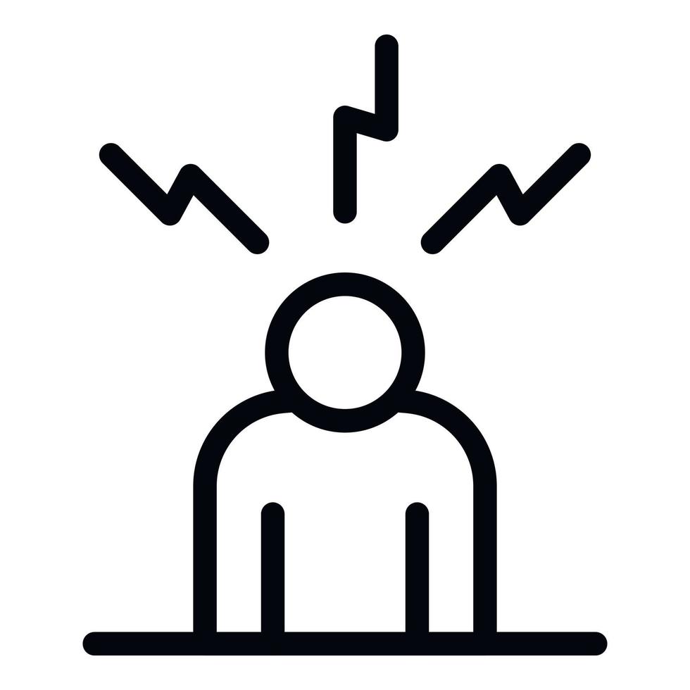 Man depression icon, outline style vector