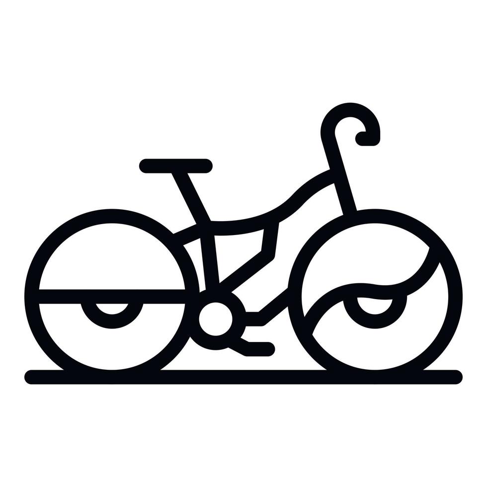 Protected rent bike icon, outline style vector