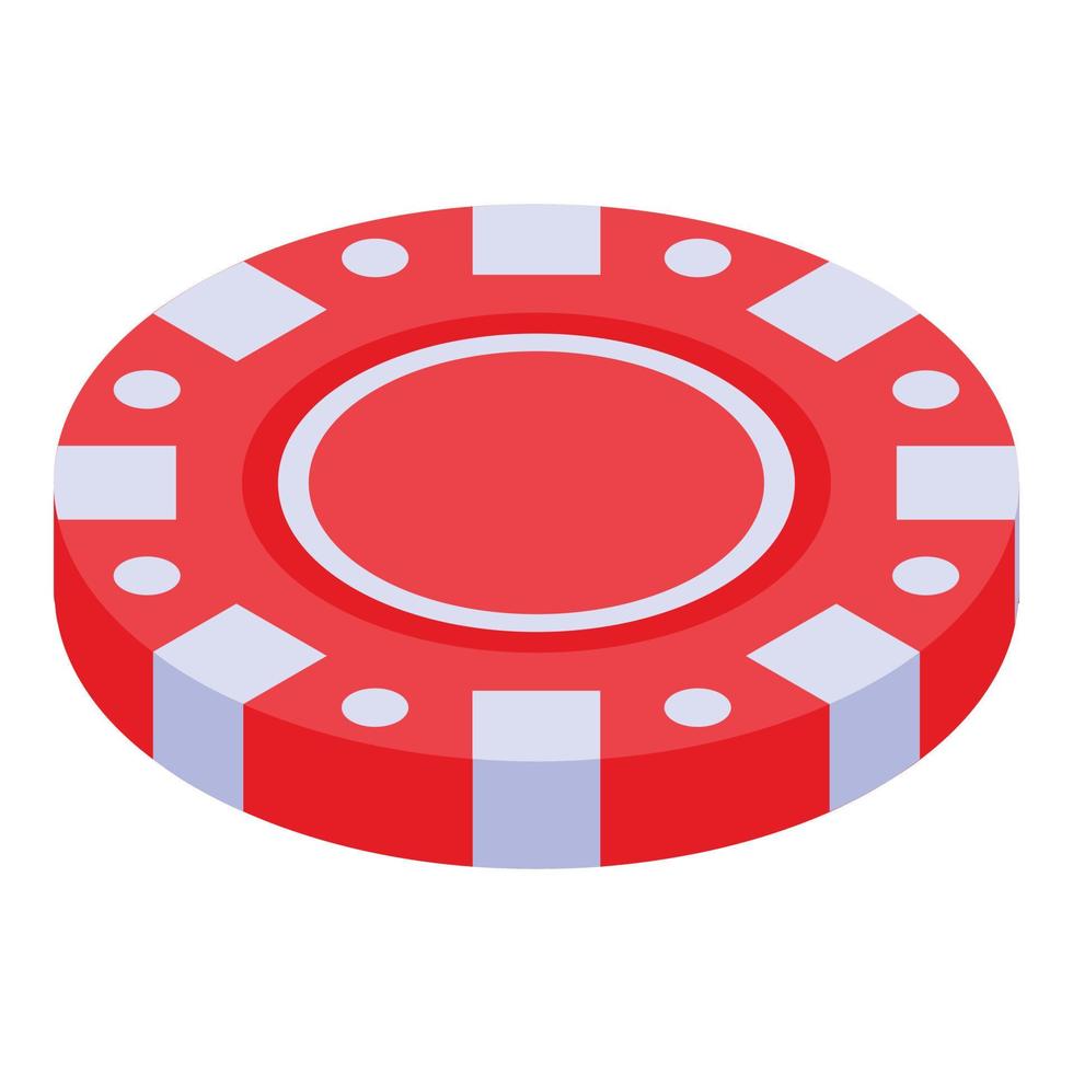 Casino chip icon, isometric style vector