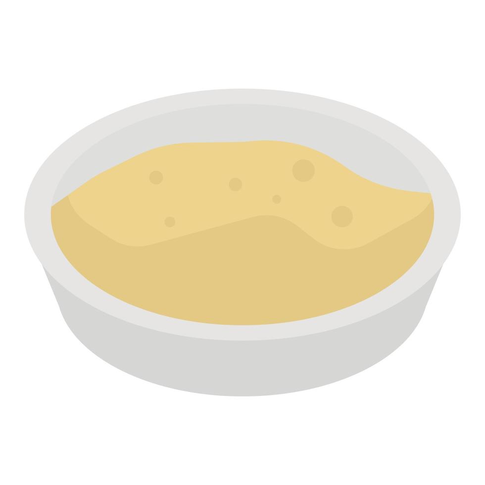 Rice bowl icon, isometric style vector