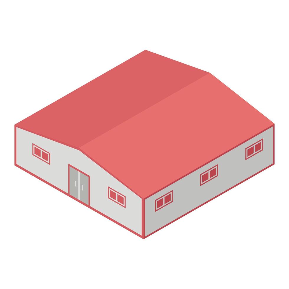 Village hangar icon, isometric style vector