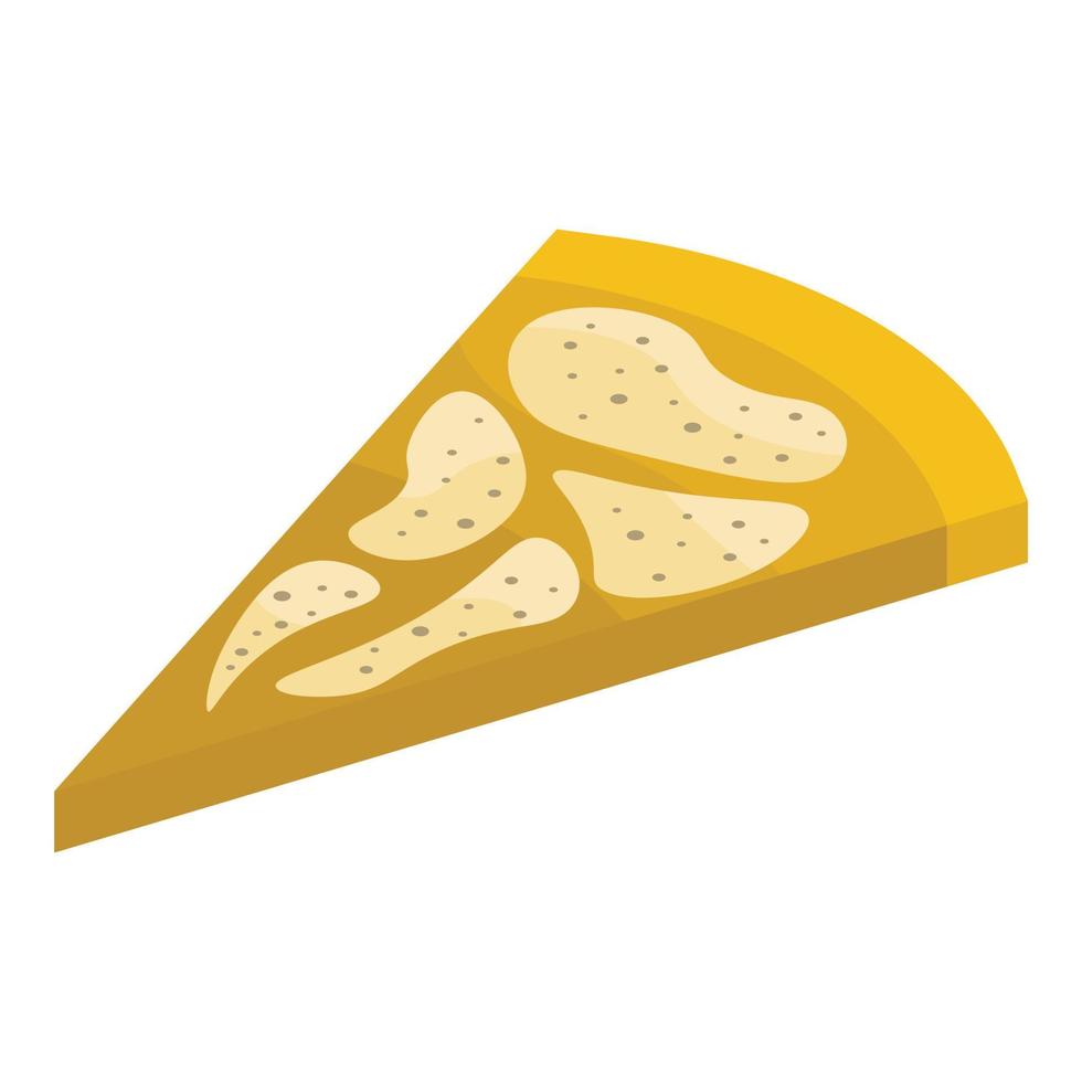 Greek pizza icon, isometric style vector