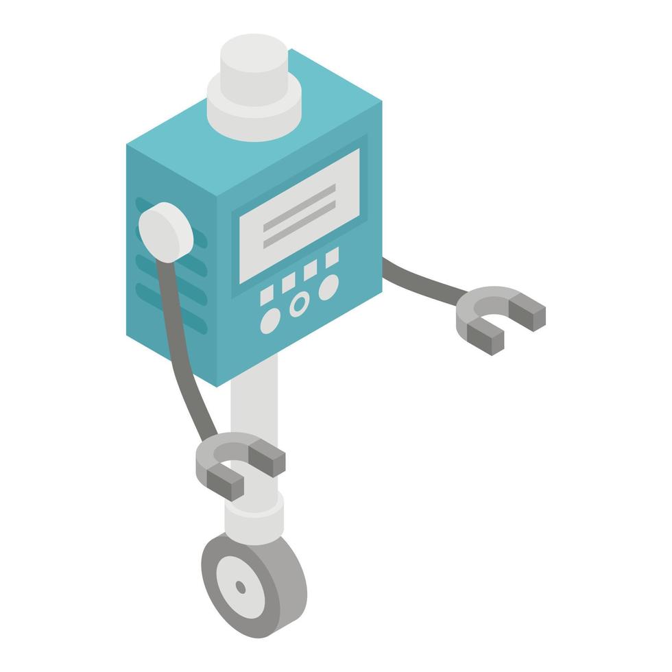 Robot one wheel icon, isometric style vector