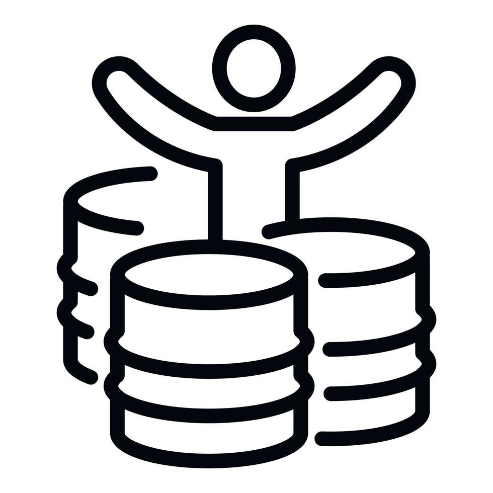 Homeless young man icon, outline style vector