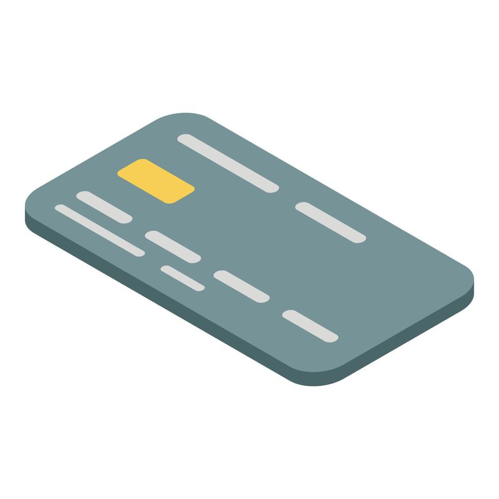 Black credit card icon, isometric style vector