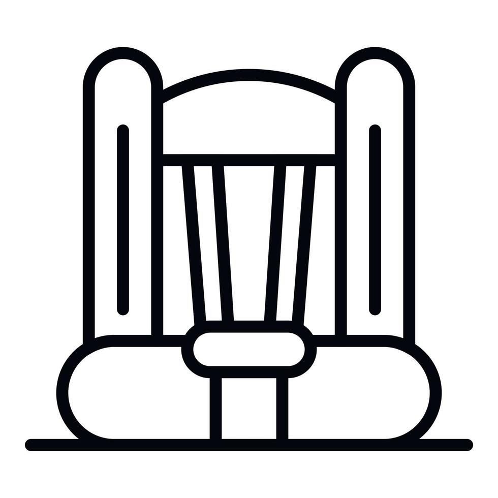 Baby car seat front view icon, outline style vector