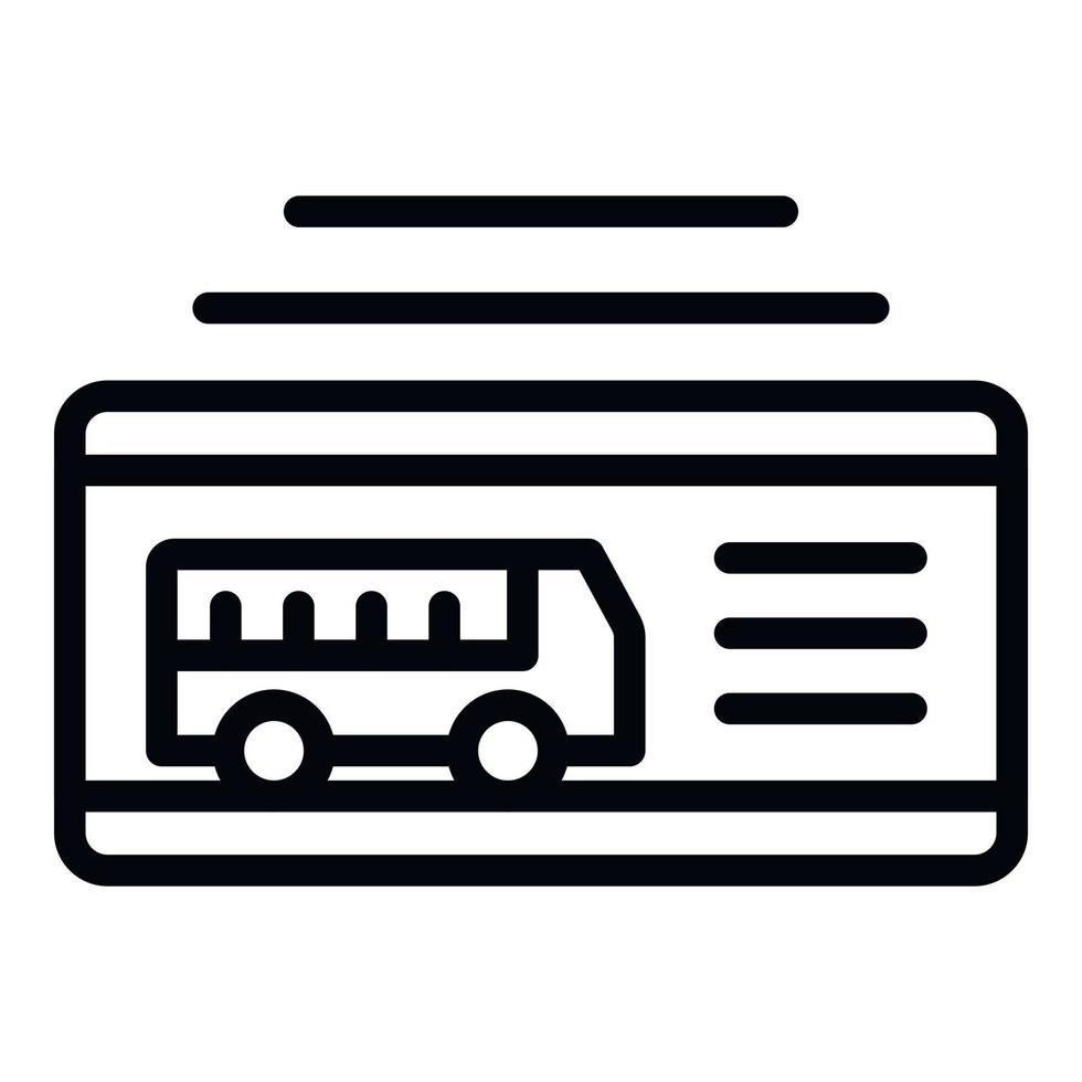 Bus ticket icon, outline style vector
