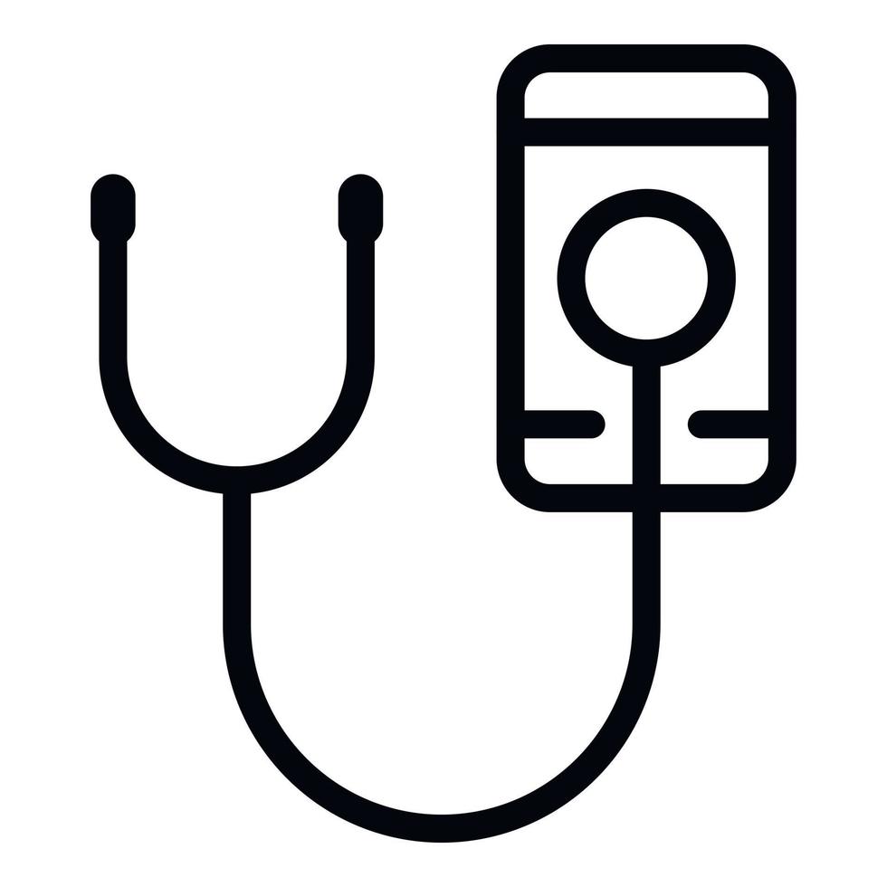 Smartphone diagnostic icon, outline style vector