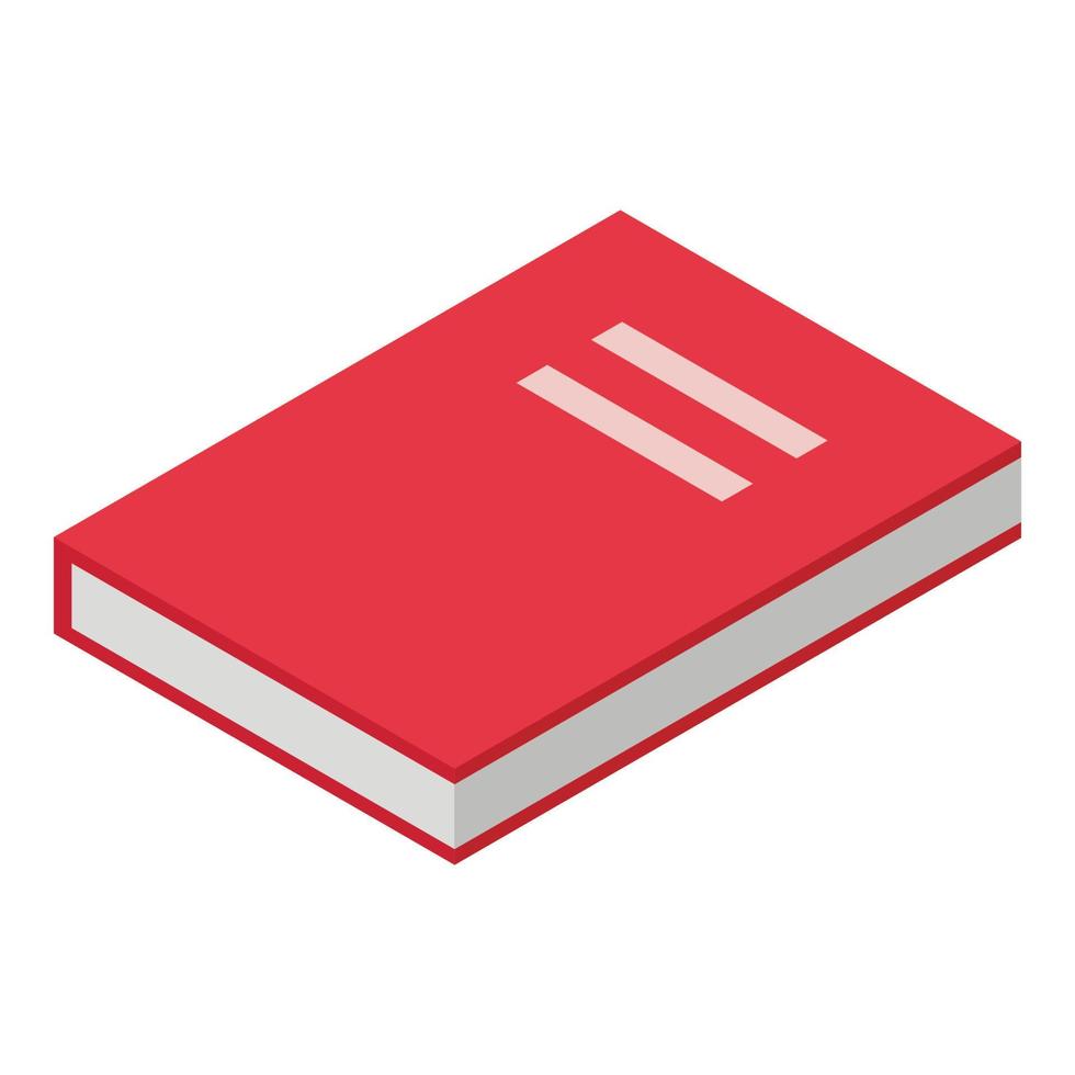 icono de libro rojo, estilo isométrico vector