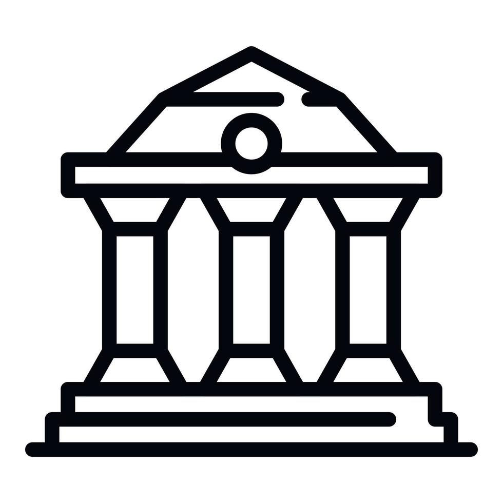 Courthouse icon, outline style vector