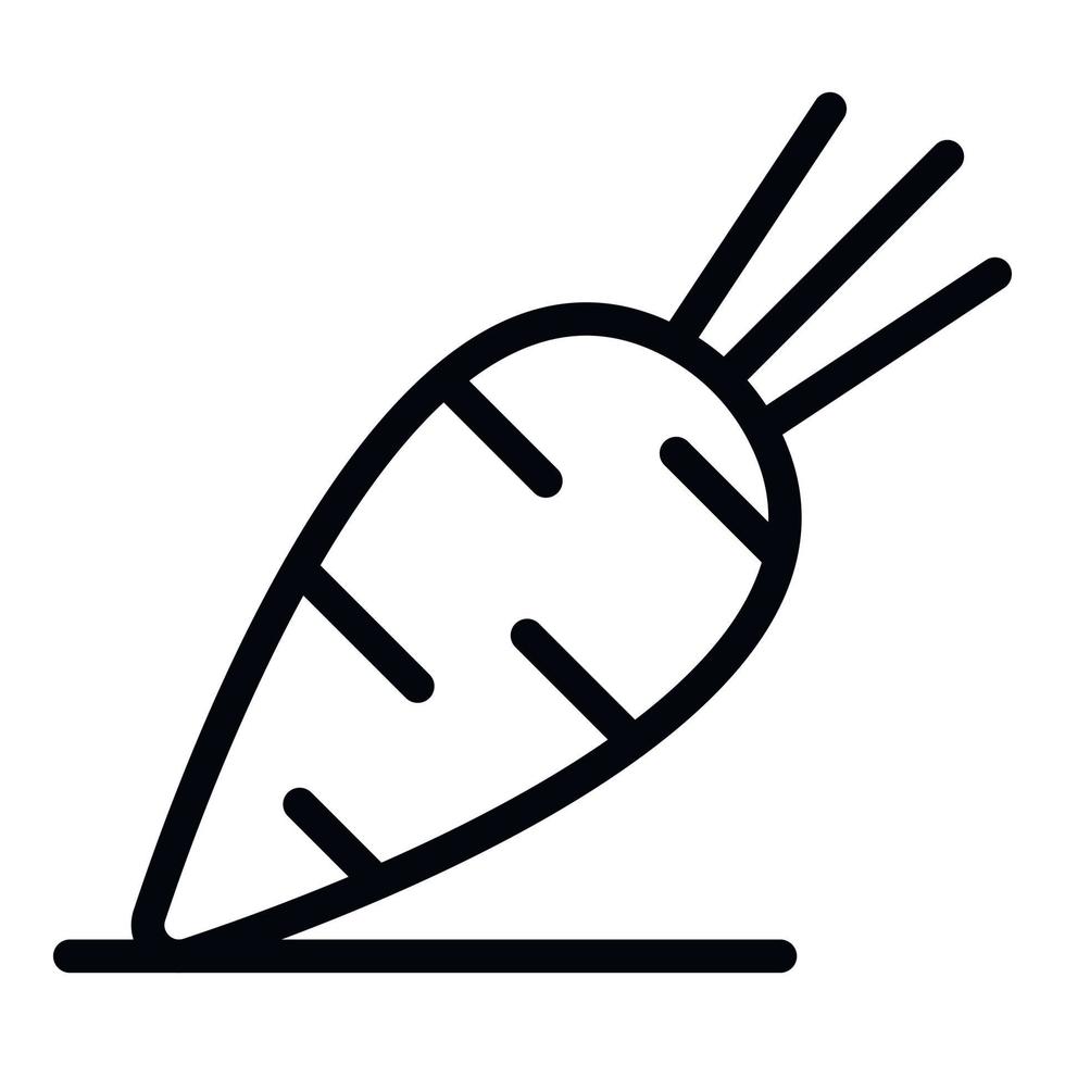 Tasty carrot icon, outline style vector