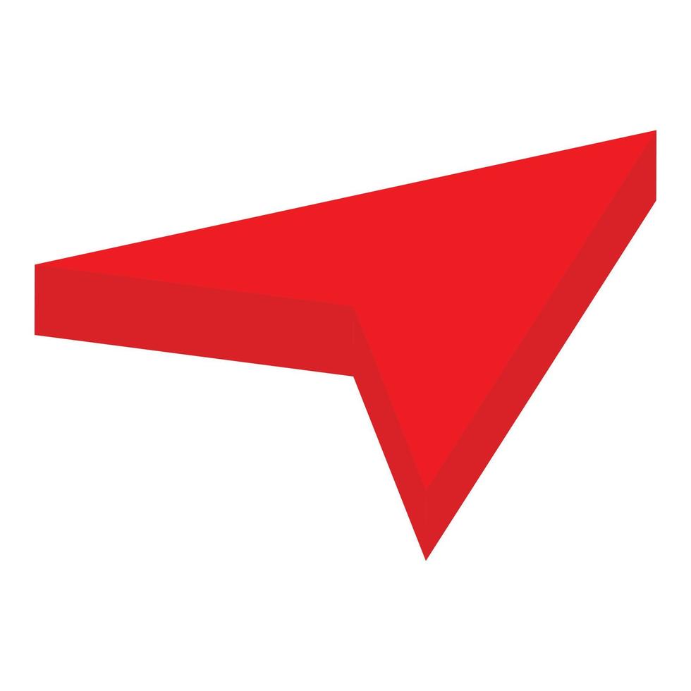 icono de flecha gps roja, estilo isométrico vector