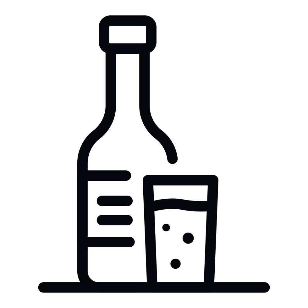 icono de botella de alcohol, estilo de contorno vector