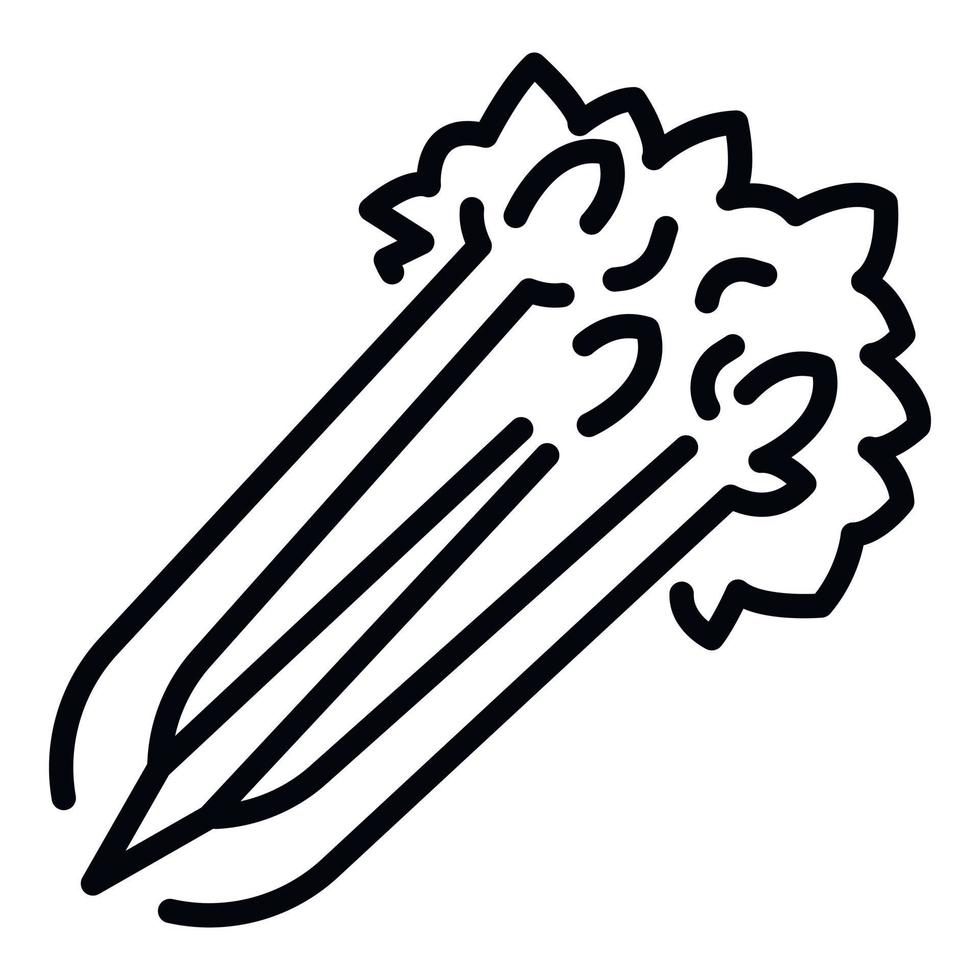 Organic celery icon, outline style vector