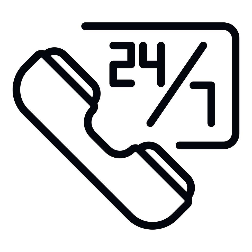 All day call center icon, outline style vector