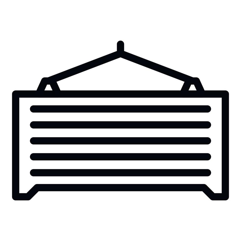 Shipping container icon, outline style vector