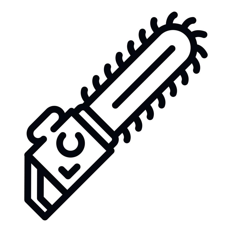 Chainsaw icon, outline style vector